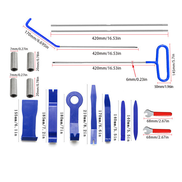 22-Piece Car Door Opening Emergency Tool Kit with Pull Wires