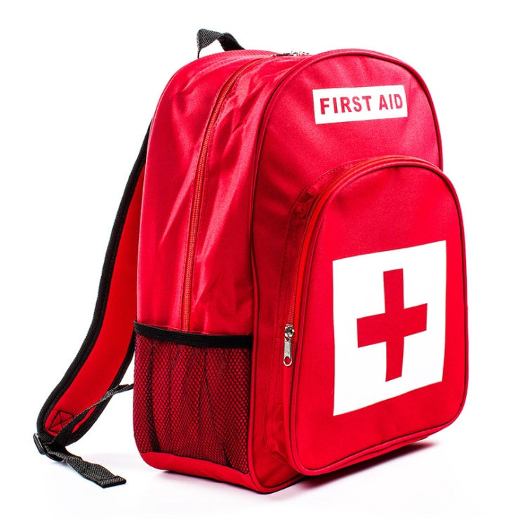 Red Polyester First Aid Kit Backpack – Durable & Lightweight