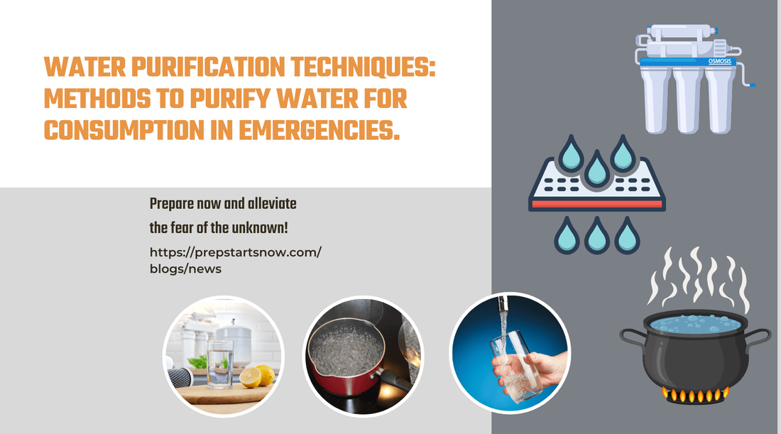 Water Purification Techniques: Methods to purify water for consumption in emergencies.