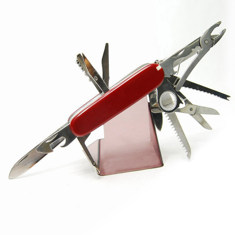 Versatile Stainless Steel Pocket Tool: 15 Functions in a Compact Design