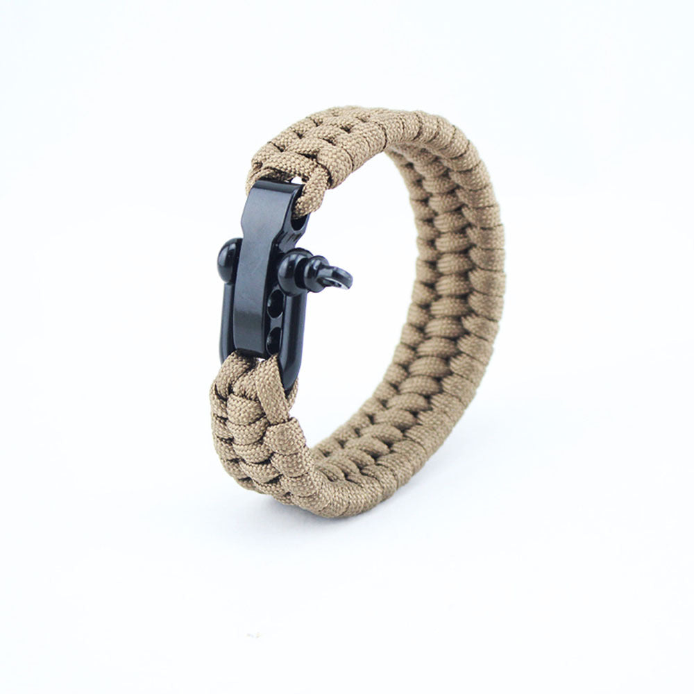 Survival Bracelet with Adjustable U-Shaped Steel Buckle for Outdoor Activities