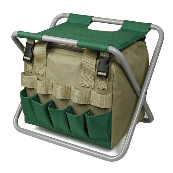 Folding Garden Stool with Tool Bag Organizer