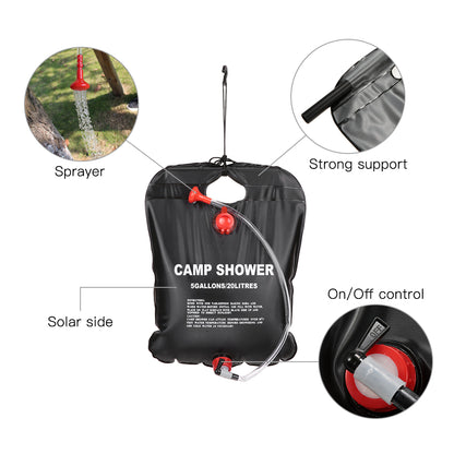 Stay Refreshed Anywhere: Solar-Powered PVC Shower Bag for Warm Outdoor Showers