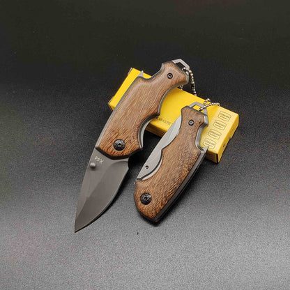 Stainless Steel and Wenge Wood Folding Knife: Stylish and Versatile Outdoor Companion