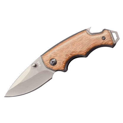 Stainless Steel and Wenge Wood Folding Knife: Stylish and Versatile Outdoor Companion