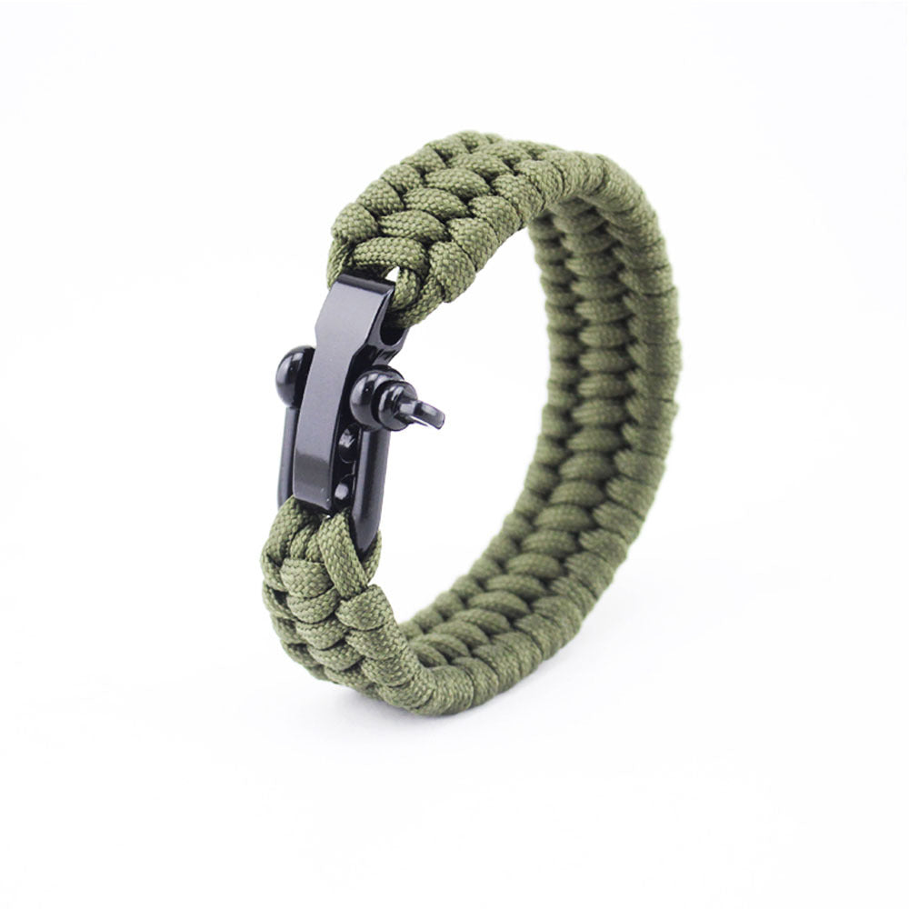 Survival Bracelet with Adjustable U-Shaped Steel Buckle for Outdoor Activities