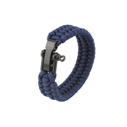 Survival Bracelet with Adjustable U-Shaped Steel Buckle for Outdoor Activities