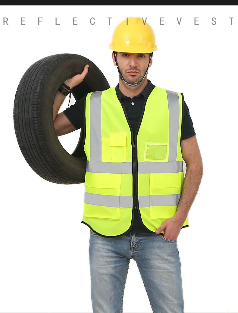 Direct Reflective Vest with Multi-Pockets - Stay Visible, Stay Safe!