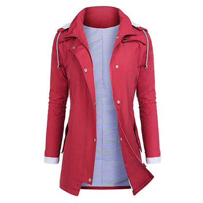 Women's Essential Waterproof Rain Jacket: Lightweight and Preparedness-Ready Outerwear