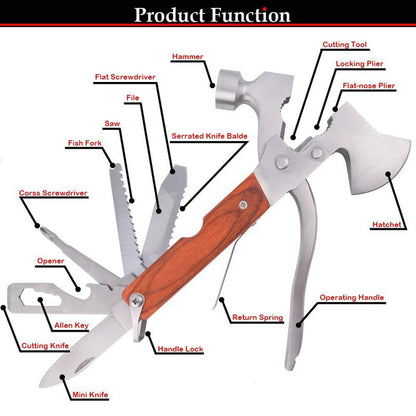 NomadCrafts Multi-Tool – Your Ultimate Companion for Outdoor Exploration and Camping!