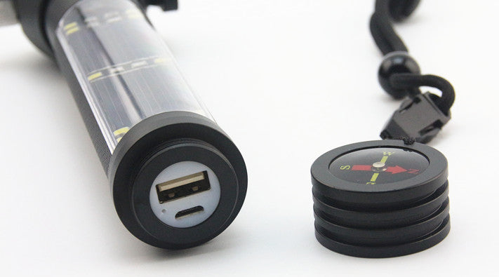 Versatile Emergency Flashlight: Solar Charging, Safety Features, and USB Output