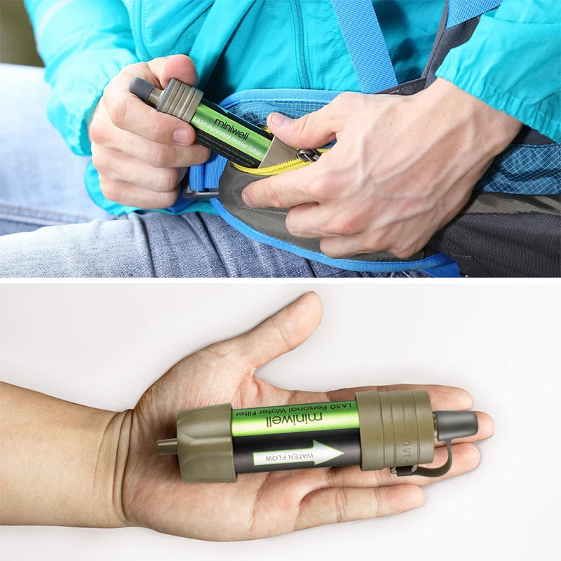 Person using a tool to open a can, with a close-up of the tool in a hand on a white background.