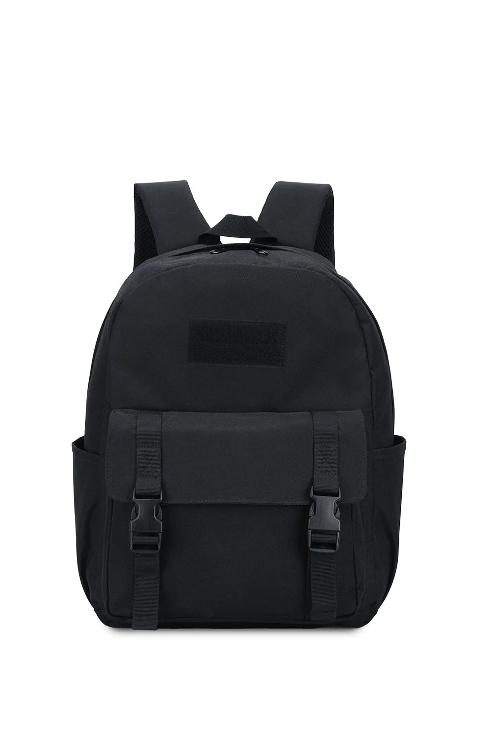 Black backpack on a white background