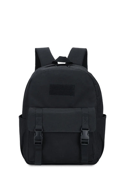 Black backpack on a white background