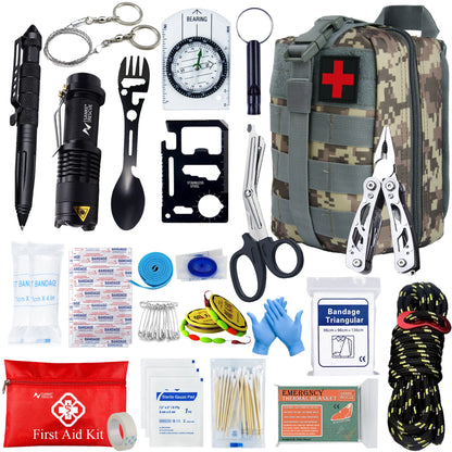 Sanke Rescue Survival & First Aid Kit with MOLLE Bag