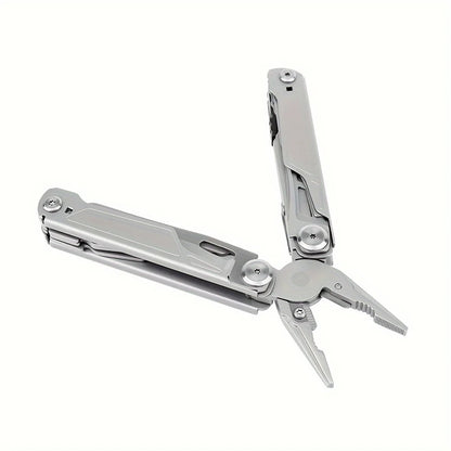 Multitool with various tools on a white background