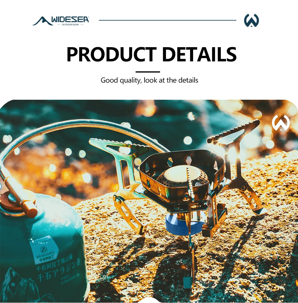 Portable stove with fuel canister on a natural surface, likely outdoors.