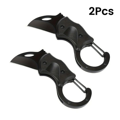 Two black folding knives on a white background with '2Pcs' text.