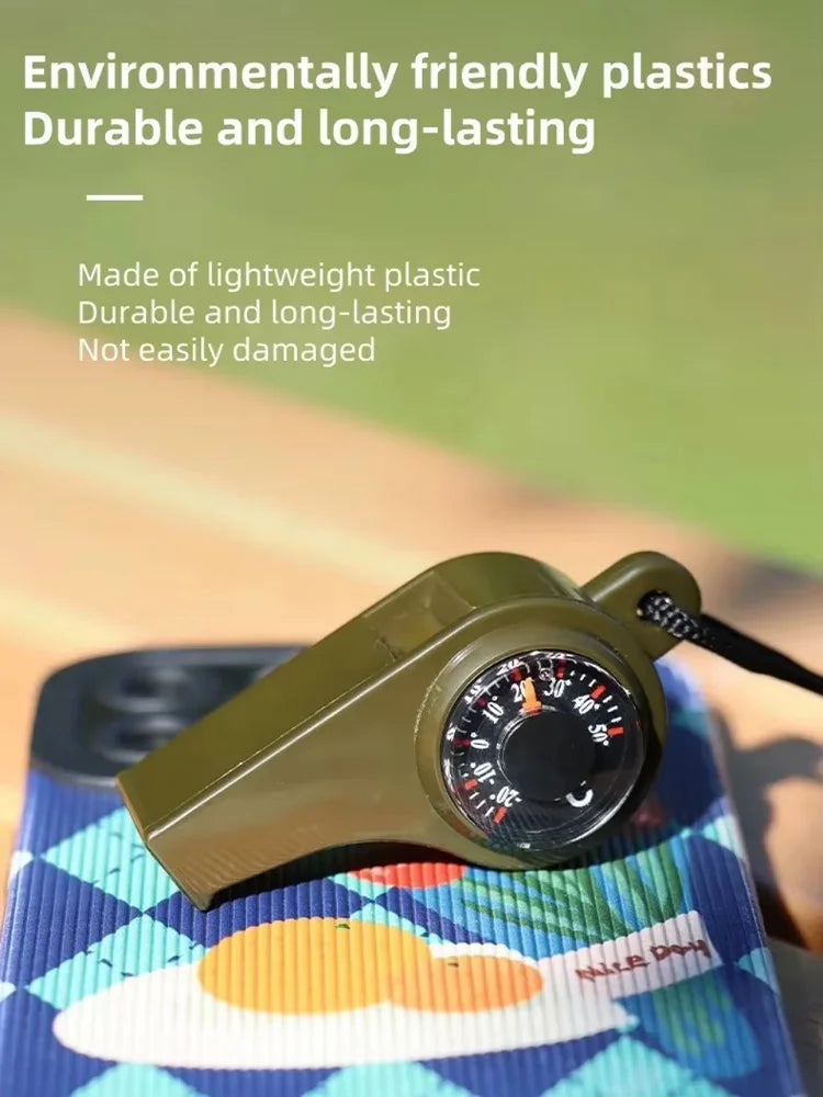 3-in-1 Emergency Whistle with Compass and Thermometer