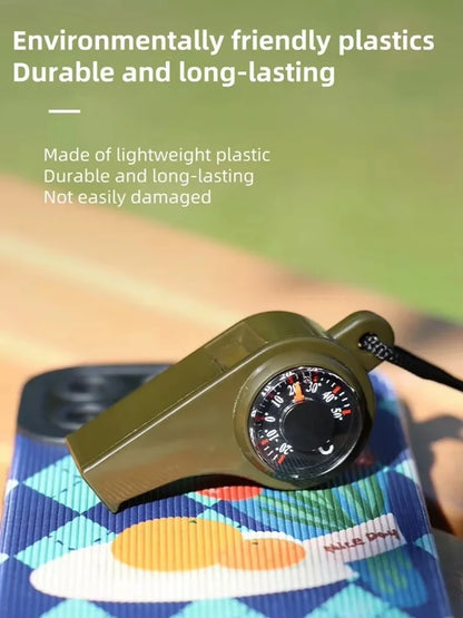 3-in-1 Emergency Whistle with Compass and Thermometer