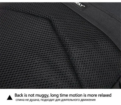 Black mesh seat pad with 'WAY' branding on a vehicle seat.