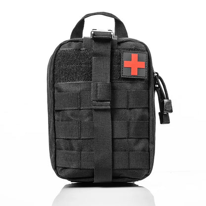 Black tactical with a red cross on a white background