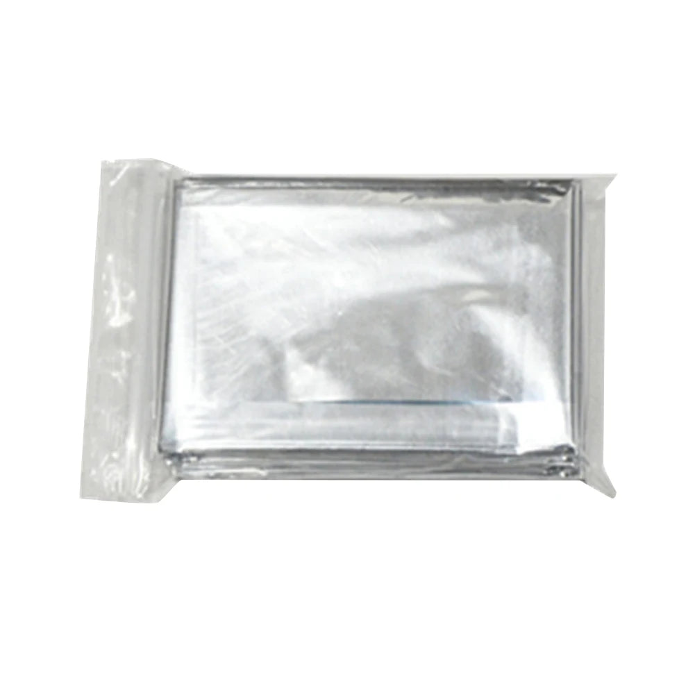 Clear plastic bag with a rectangular opening on a white background
