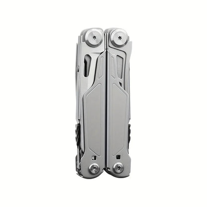 Multitool with various tools on a white background