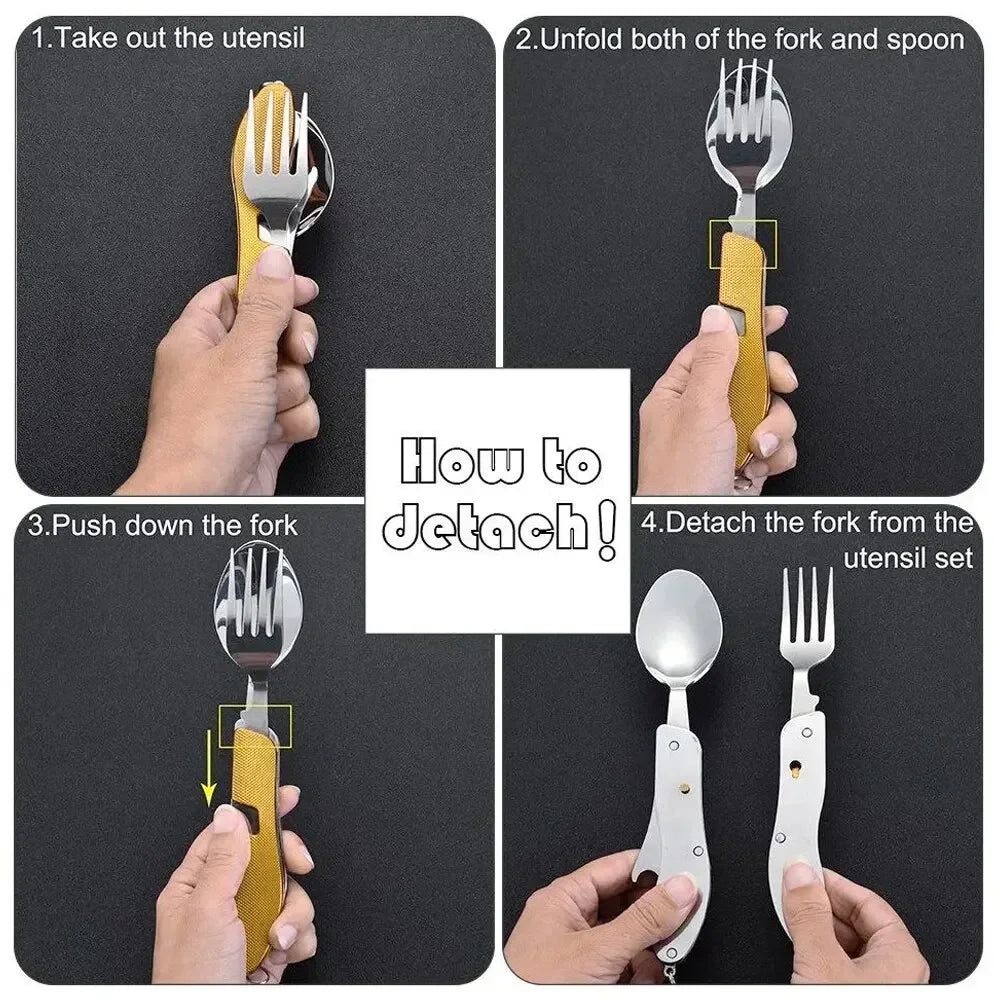 6-in-1 Foldable Camping Utensil Multi-Tool