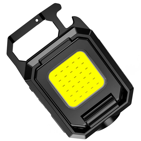Black and yellow LED light on a white background