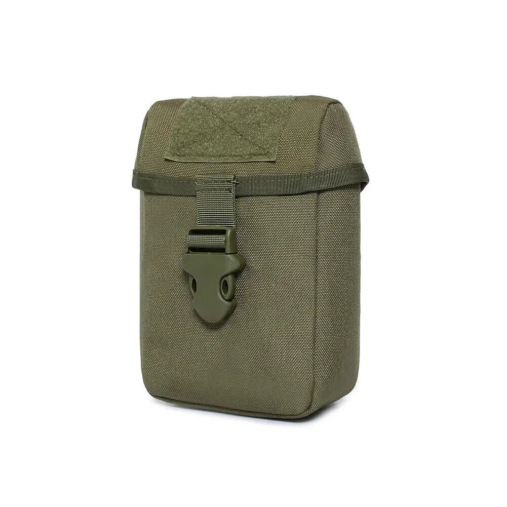Green tactical pouch on a white background