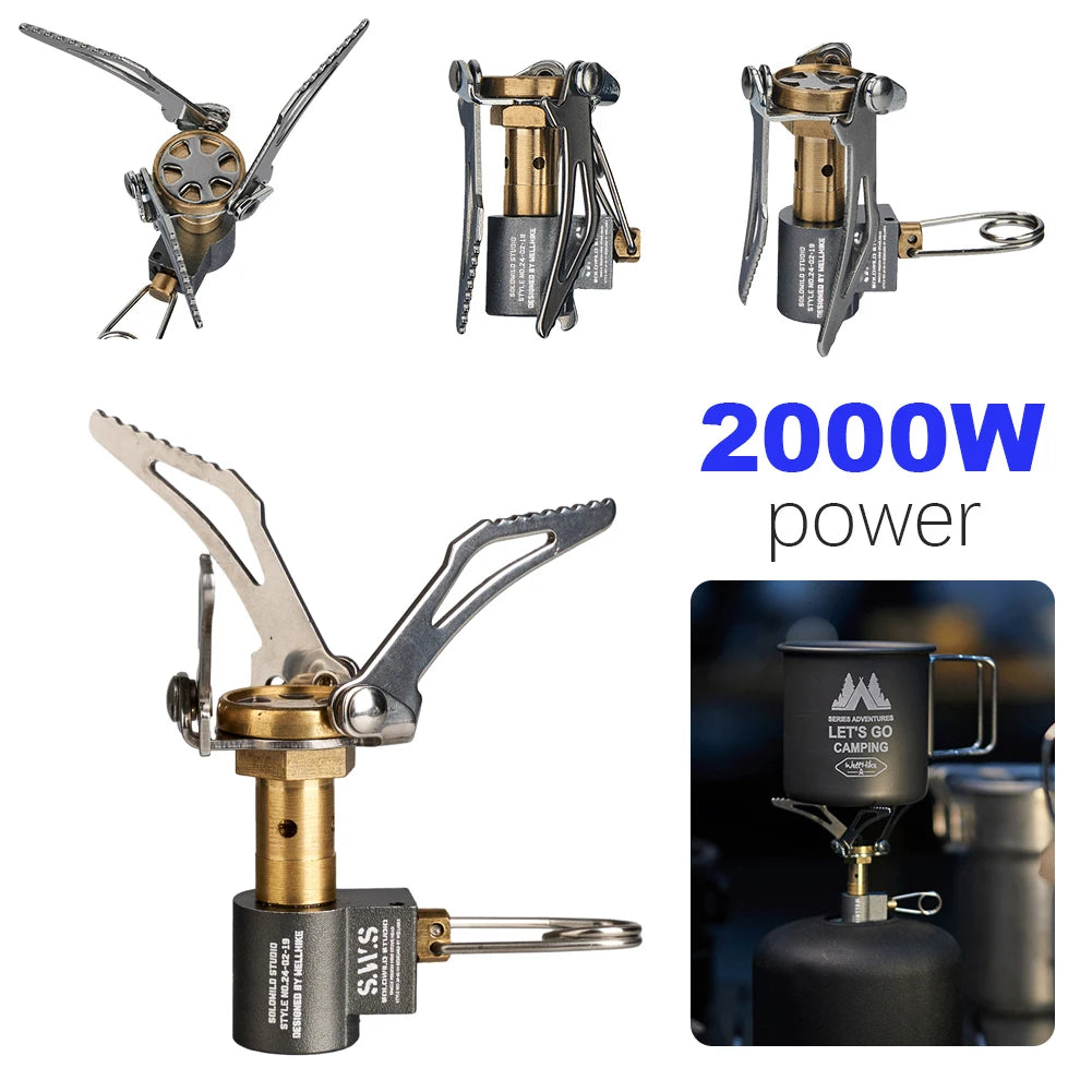 Portable stove with 2000W power rating on a white background