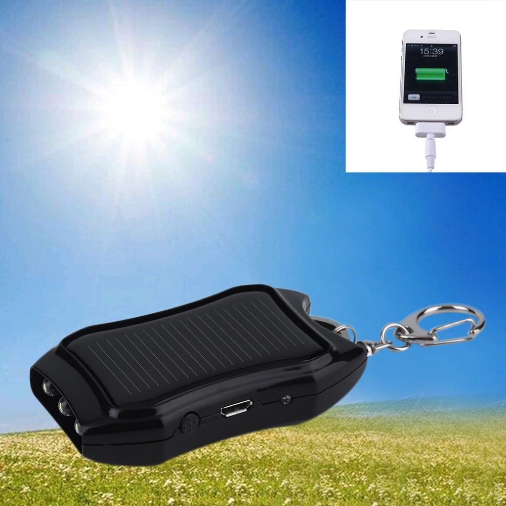 Compact and Stylish Emergency Solar Charger Keychain