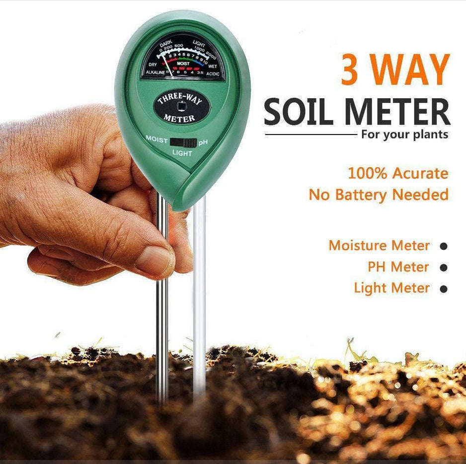 Garden Master 3-in-1 Soil Tester Kit: Monitor pH, Moisture, and Light Levels for Vibrant Plants!