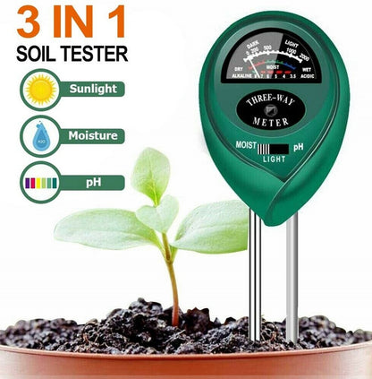 Garden Master 3-in-1 Soil Tester Kit: Monitor pH, Moisture, and Light Levels for Vibrant Plants!